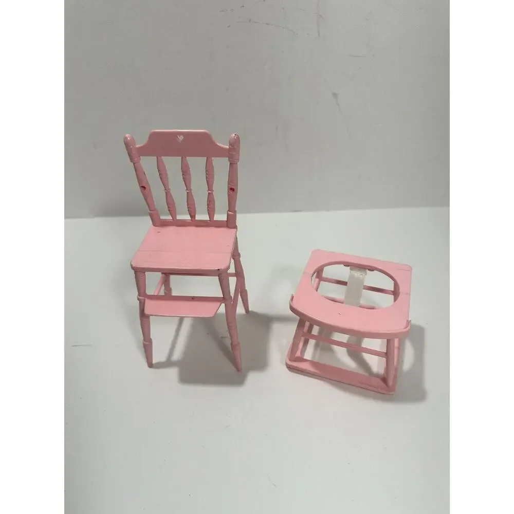 VTG 1988 Galoob Bouncin Baby Doll Pink Plastic Walker‎ w/ wheels + Chair
